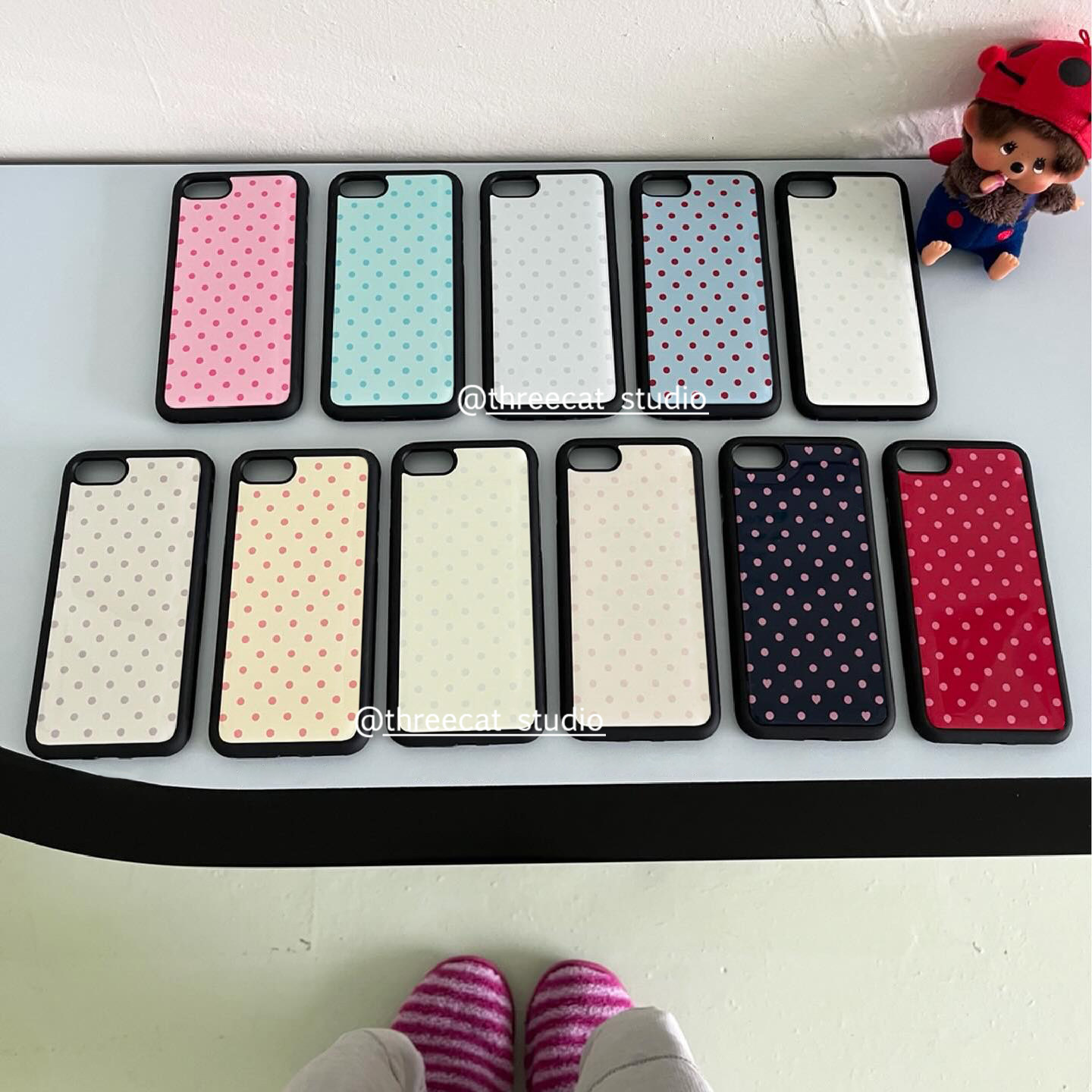 Phone Cases Polka Dot - Korean Ins Colorful Polka Dots Black