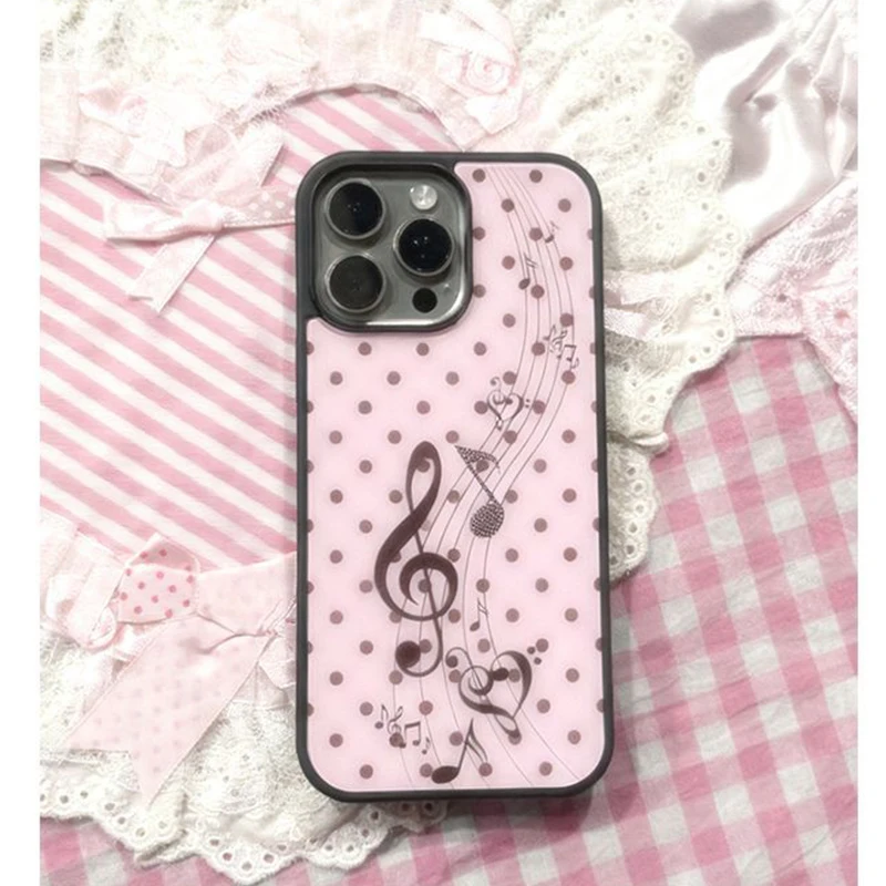 Phone Cases Polka Dot - Korean ins Pink Brown Polka Dot