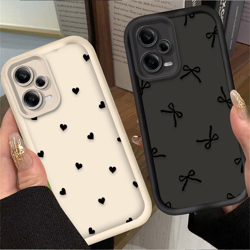 Phone Cases Black - Black Love Heart Bowknot Phone Case