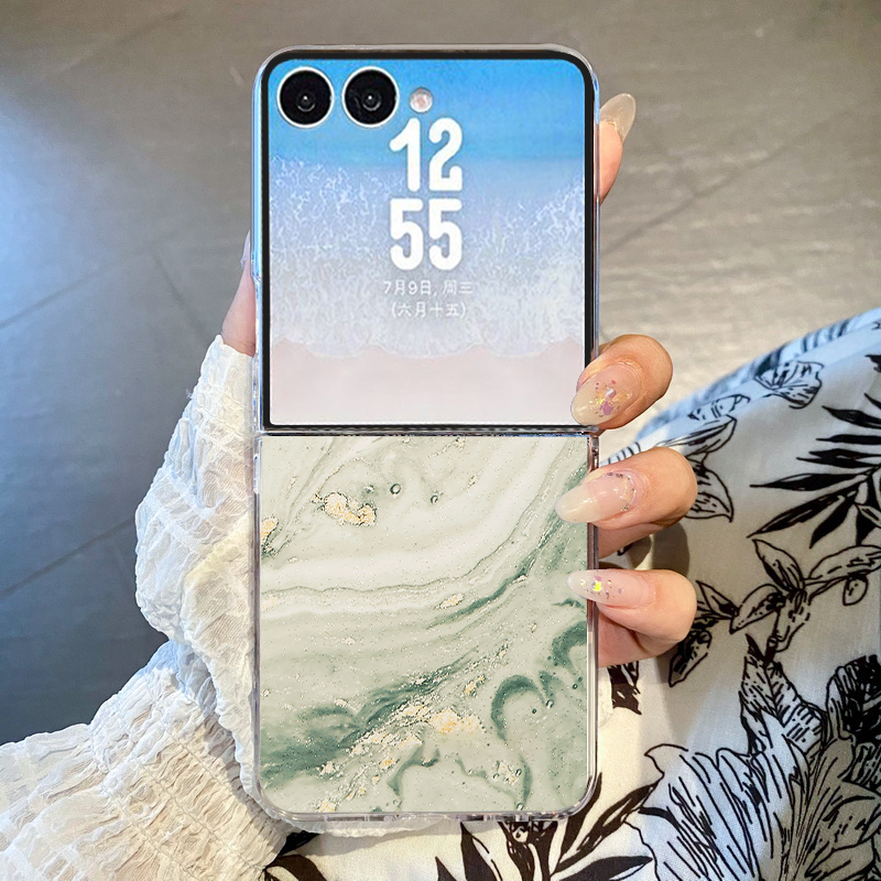 Phone Cases Z Fold 6 - Gilded Marble Pattern Phone Case For