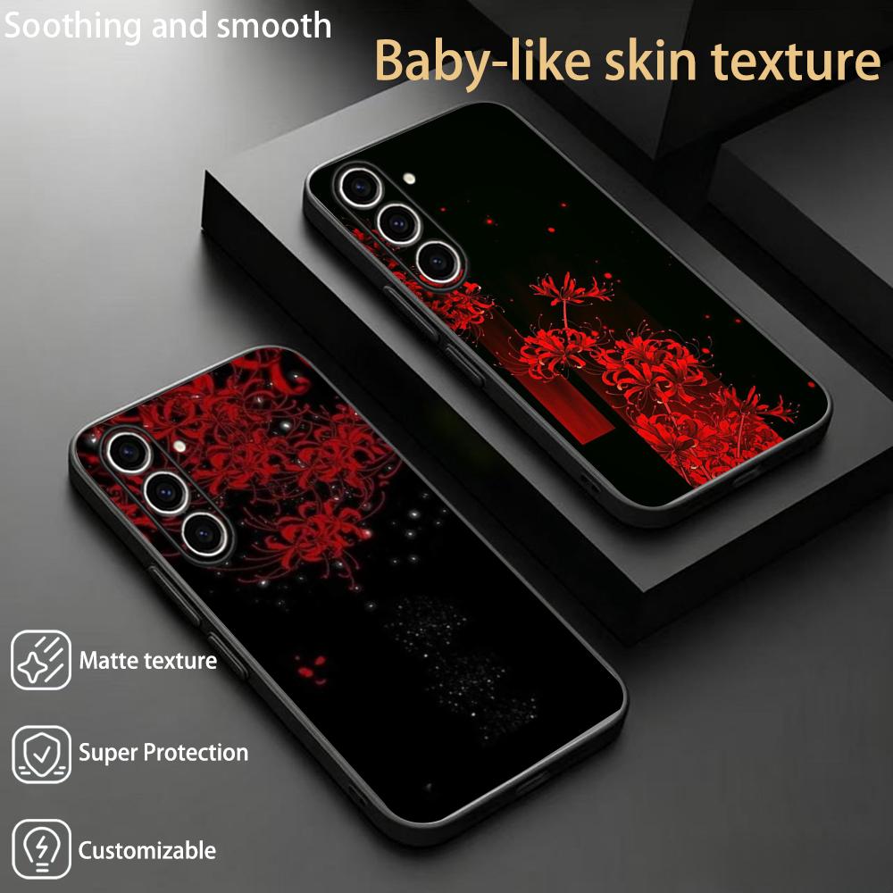 Phone Cases Black - Red spider lily Japan art fashion