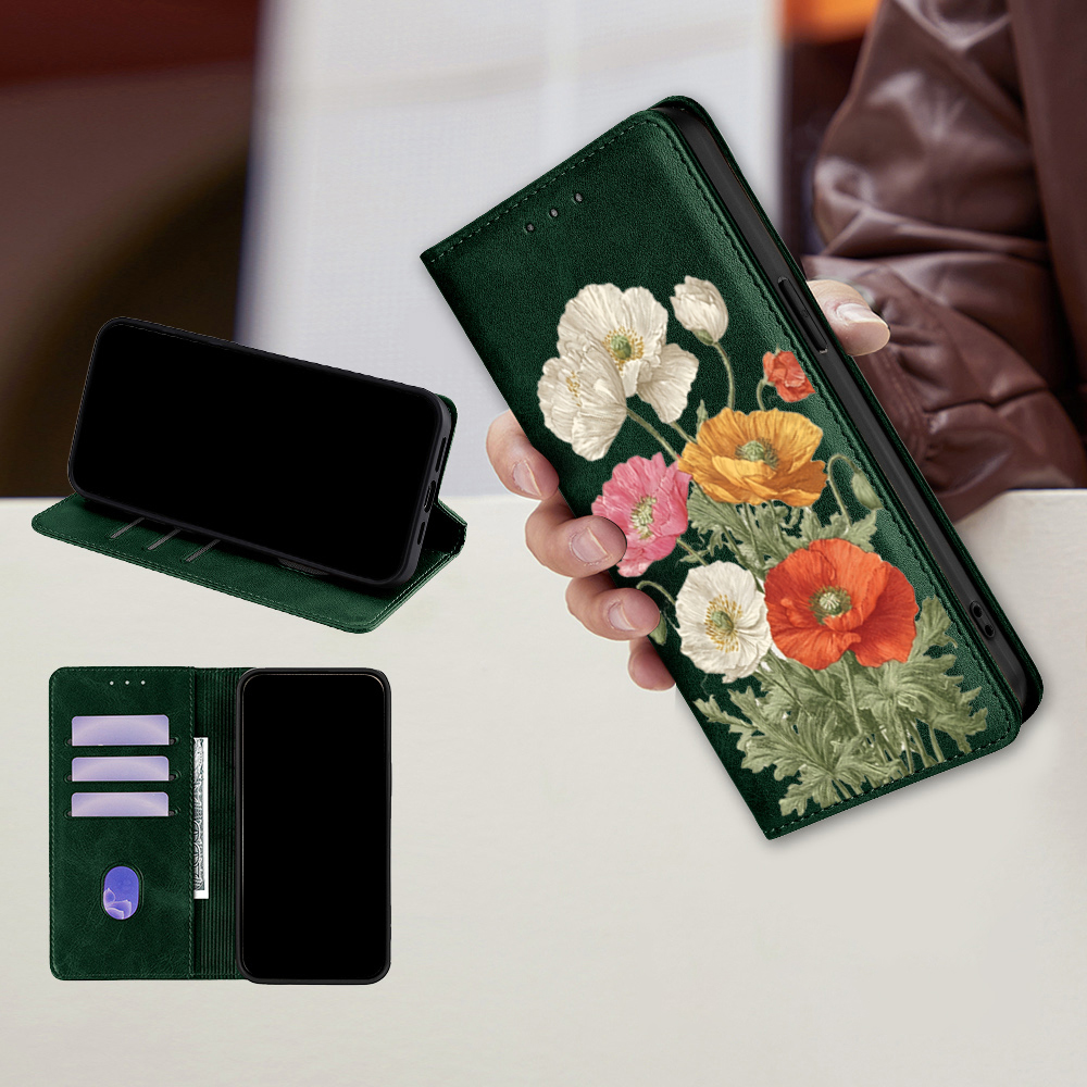 Magnetic Leather Floral patter - Flip Leather Case review and price