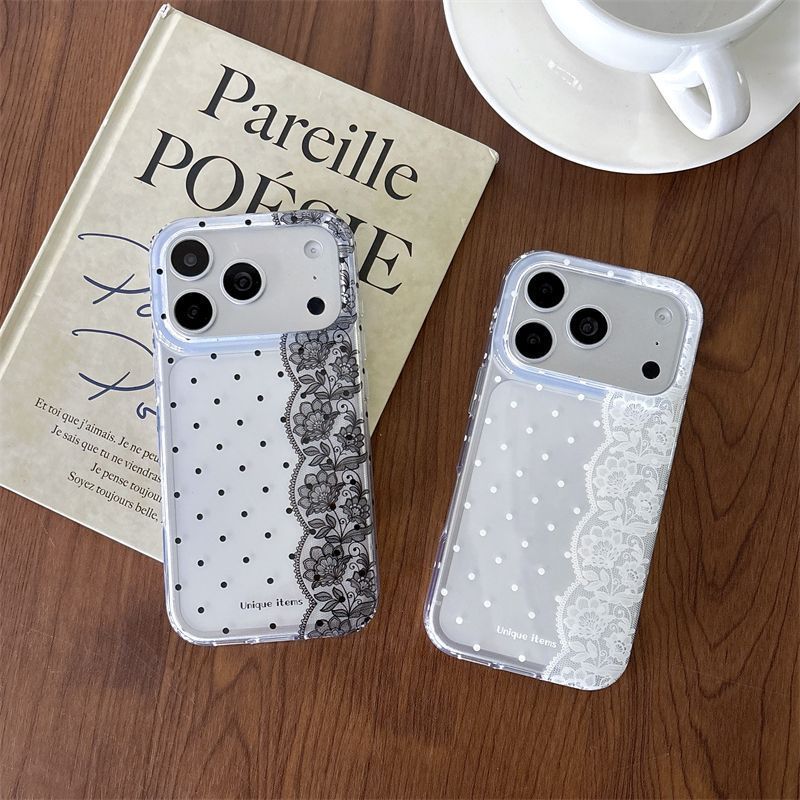 Ins Polka Dots Lace White Blac - Phone Cases Polka Dot review and price
