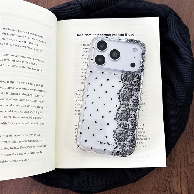 Ins Polka Dots Lace White Blac - Phone Cases Polka Dot review and price