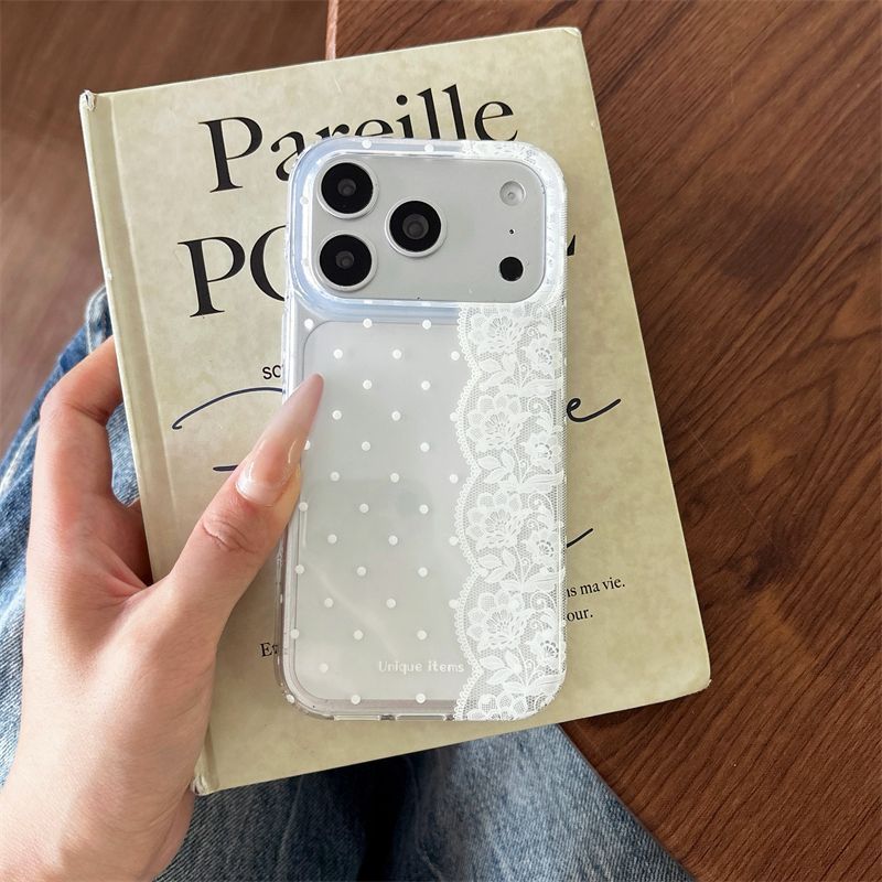 Ins Polka Dots Lace White Blac - Phone Cases Polka Dot review and price
