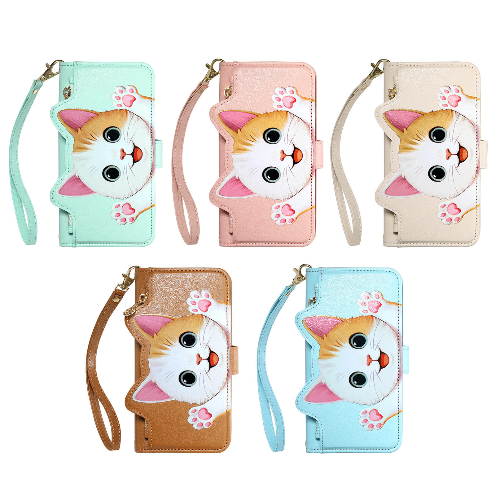 Cute Cat PU Leather Zipper Wri - Flip Leather Case review and price
