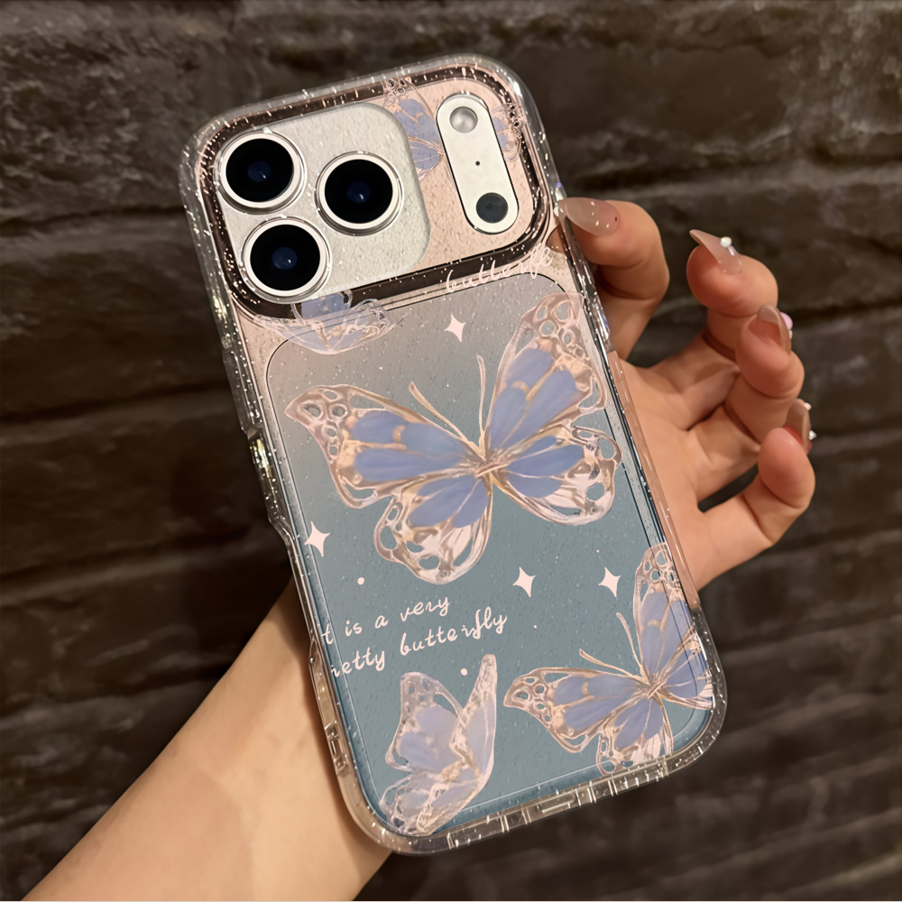 Luxury Blue Butterfly Clear Gl - Phone Cases Classy review and price