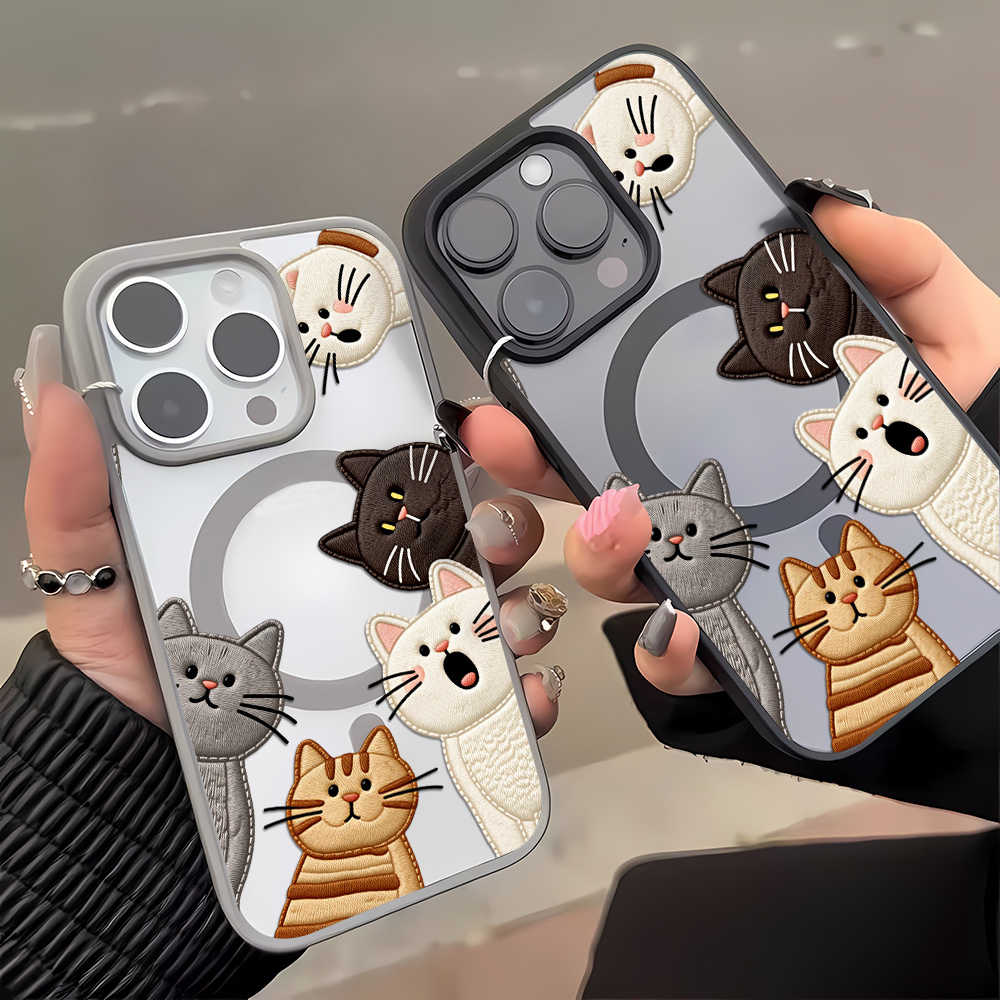 Cute Faux Embroidery Cat Phone - Apple Iphone 15 Pro Max review and price