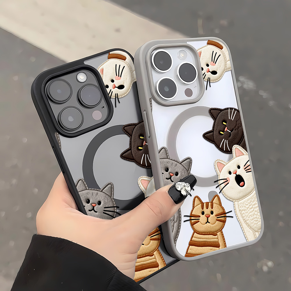 Cute Faux Embroidery Cat Phone - Apple Iphone 15 Pro Max review and price